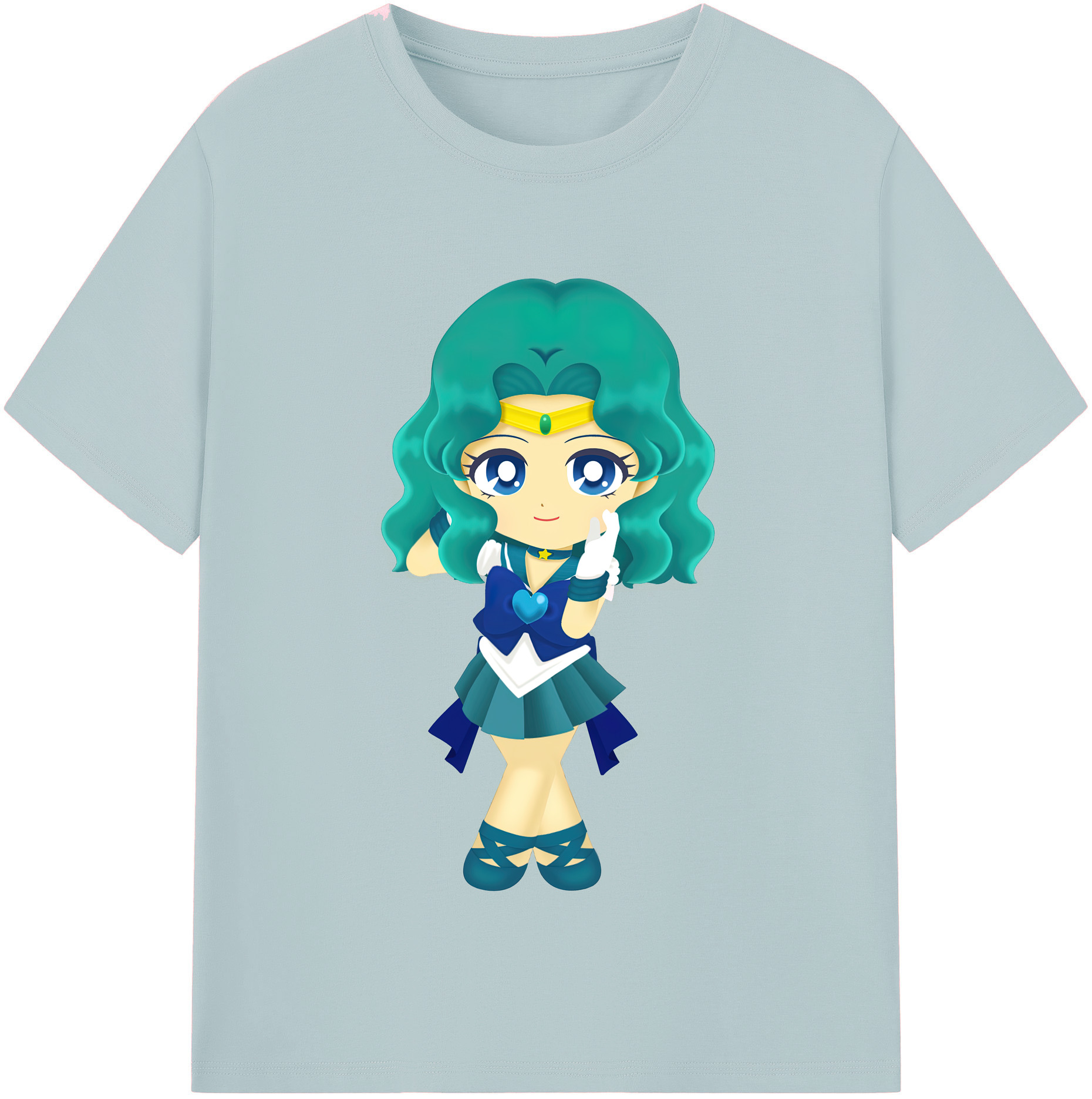 （画像用） 美少女戦士セーラームーン 海王 みちる（かいおう みちる） Sailor Moon Kaiou Michiru 綿100％半袖Tシャツ（フロントプリント）